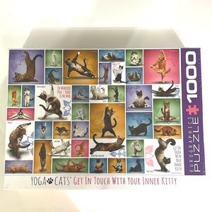 NEW Eurographics Yoga Cats 1000 piece puzzle.